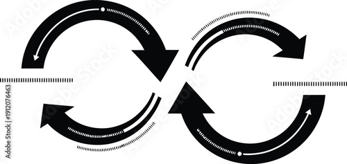 Infinity Loop Arrows Crossing Line