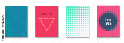 Music Template Set. Summer Circles With Modern Art. Linear Shapes For Brand Folder. Business Flyer. Minimalist Abstract Pattern. Geometric Halftone Texture. Trendy Music Template