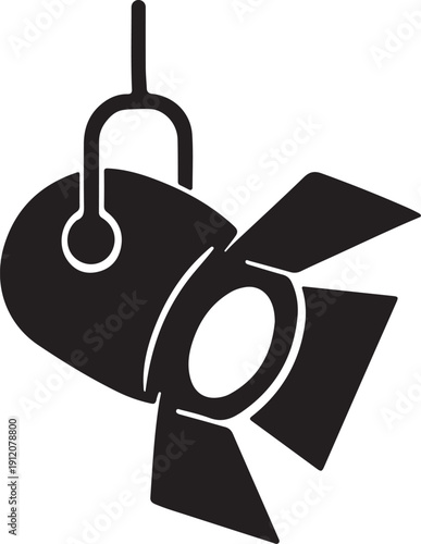 Stage Spotlight Silhouette Icon Theater and Studio Lighting Vector for Performance and Events