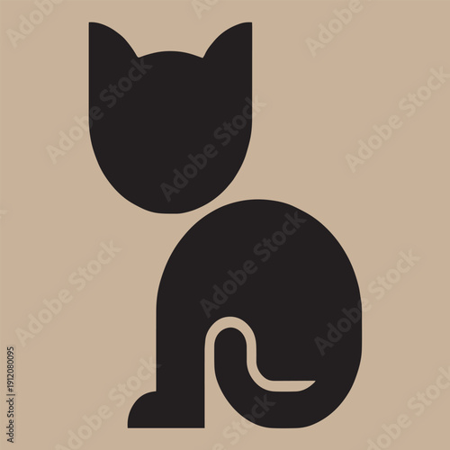 vector illustration of an abstract cat
