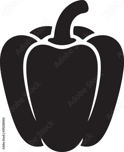 Capsicum Silhouette Vector Icon on White Background