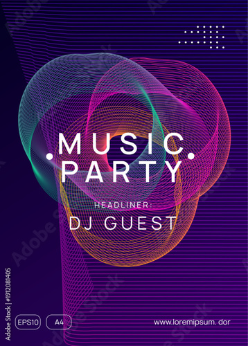 Dance Set. Party Trance Graphic. Sound Background. Festival Vector. Blue Discotheque Banner. Pink Night Club Magazine. Nightclub Beat Invitation. Green Edm Magazine