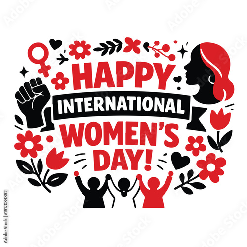 International Women’s Day Flyer Celebrating Empowerment, Equality and Women’s Rights