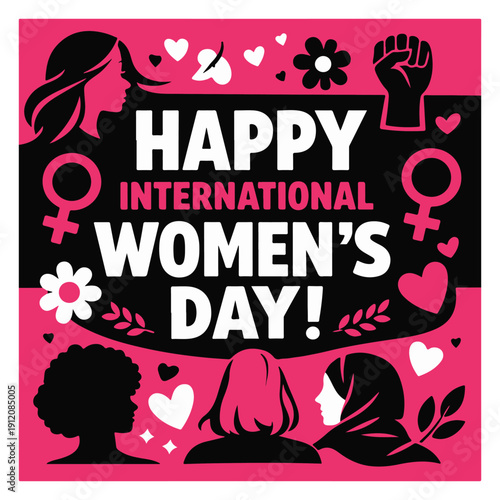 International Women’s Day Flyer Celebrating Empowerment, Equality and Women’s Rights