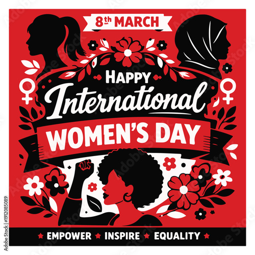 International Women’s Day Flyer Celebrating Empowerment, Equality and Women’s Rights