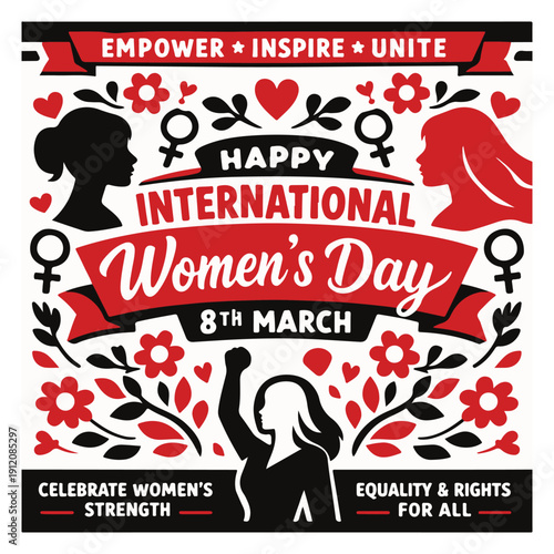 International Women’s Day Flyer Celebrating Empowerment, Equality and Women’s Rights