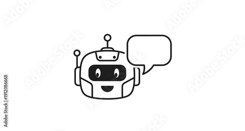 Virtual assistant line icon. Online help and support bot sign