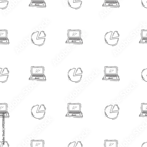 Doodle business plan seamless pattern, startup growth idea element background