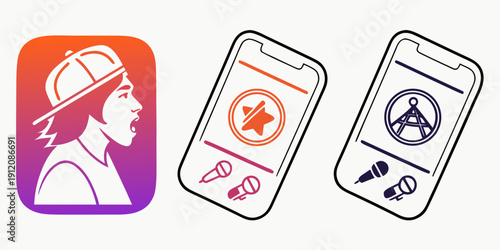 Three mobile apps showcasing healthcare, fitness, and accessibility features