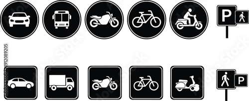 Transportation icon set Vector