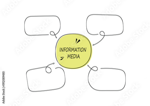 Vector business infographic template with 4 step lines square. Diagram information blank concept.