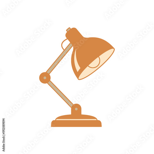 Orange desk lamp illustration