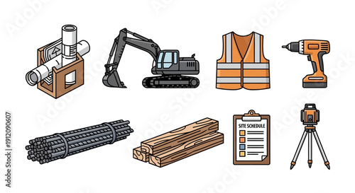 Construction site objects and equipment collection