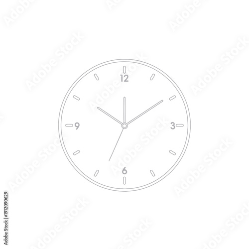 Minimalist clock face with hour markers