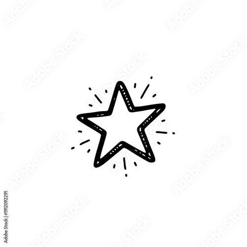 Black Star Icon with Shining Effect.
