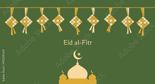 Eid al Fitr Islamic Mosque Decoration.