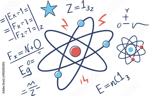 Quantum Physics Science Concept Illustration. Quantum Physics Technology Concept Design. Quantum Physics Research Concept Scene. Quantum Physics Particle Concept Background. Quantum Physics Atomic