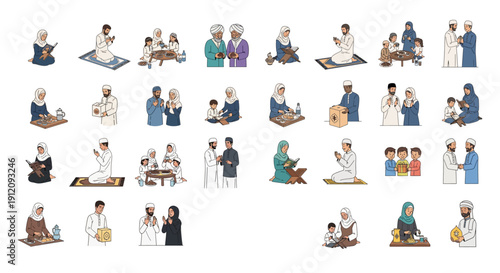 Diverse group of people engaging in various activities together.