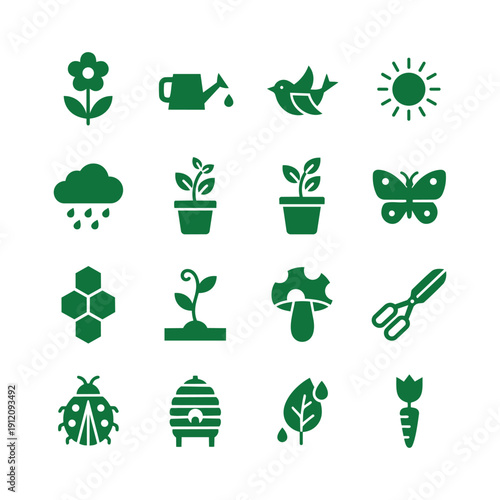 Graphic Pack Of Spring Nature And Garden Icons For Persian New Year Nowruz Festival Celebration