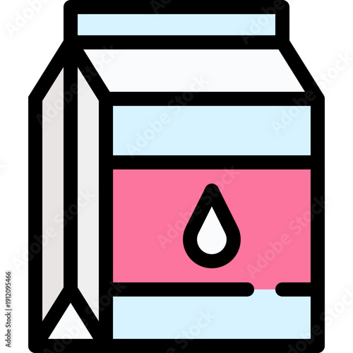 Milk Pack Lineal Colour Vector Icon.