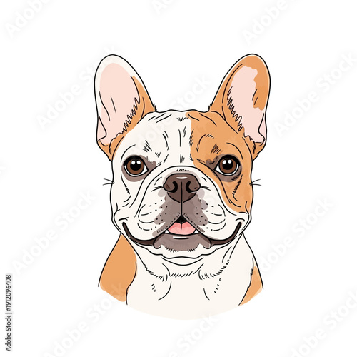 French Bulldog Cartoon Character Illustration.