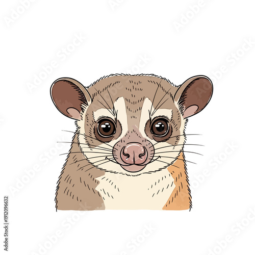 Ferret Head Illustration with White Background.
