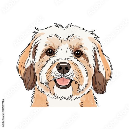 Happy Dog Illustration with Floppy Ears.