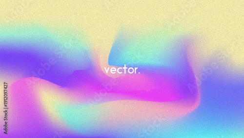 Noise Gradient Background. Abstract Grainy Bg In Pink, Purple And Blue Colors. Iridescent Hologram. Pearlescent Holographic Texture With Rainbow Foil. Smooth Chrome Cover With Vibrant Neon