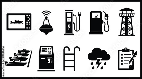Collection of icons related to oil and gas industry