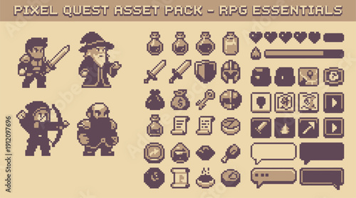 Pixel Quest Asset Pack for RPG Game Development.