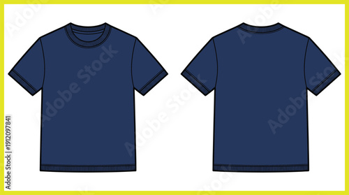 Dark blue short sleeved t shirt design