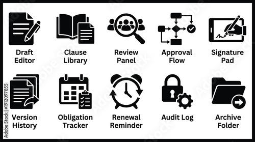 Document management system features icons