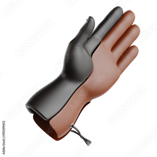 3D Rendering of a Two-Toned Glove with a Lace Detail on a White Background