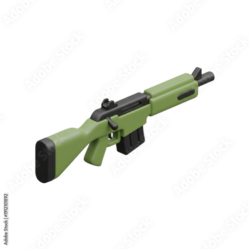 Modern military assault rifle illustration on a white background