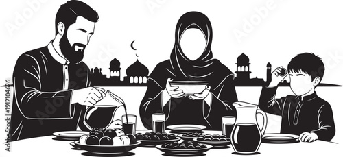 Eid Mubarak decorative text with crescent moon stars and lantern hanging on transparent background festive greeting