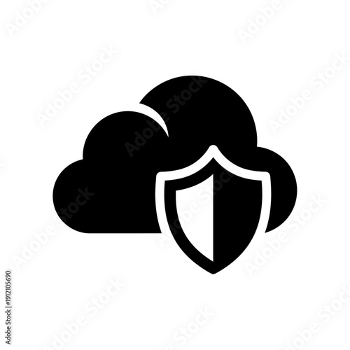 Cloud Security Protection Shield Icon.