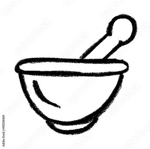 Chemical Mixin Bowl Drawing Crayon Chalk Wax Vector