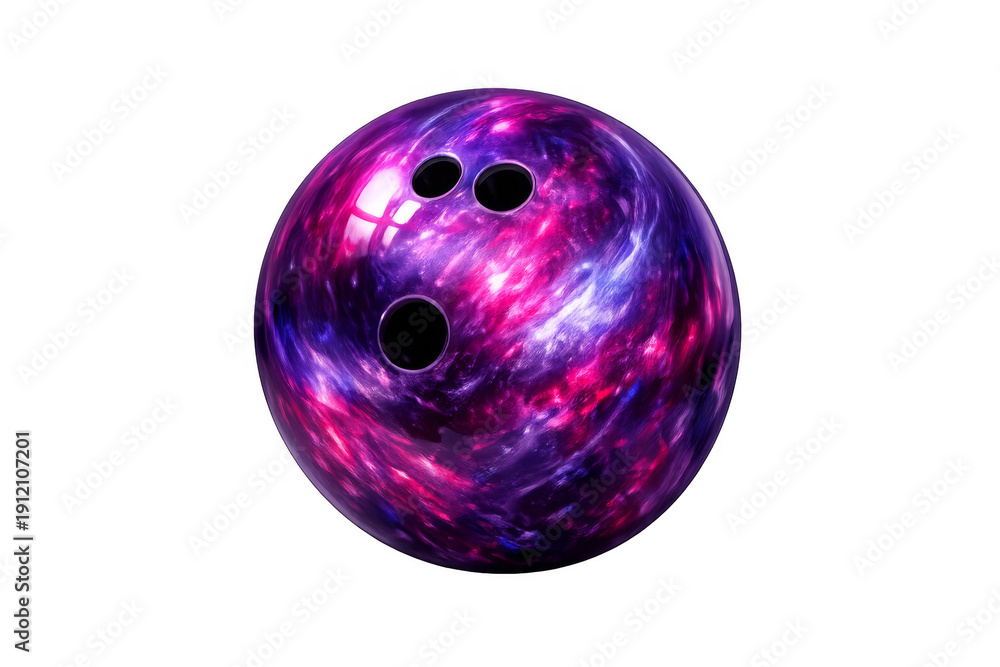 Fototapeta premium Galaxy bowling ball with purple cosmic nebula pattern