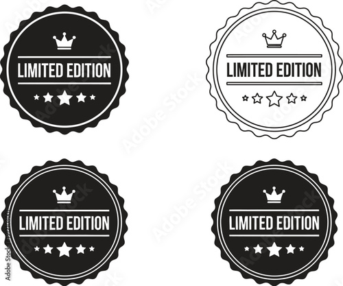 Set of four elegant limited edition badge icons