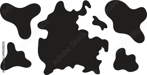 Modern abstract art with bold black shapes on white background