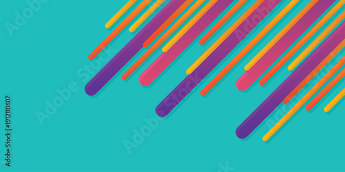 Colorful drop line background. Rounded corners. Technology and sport pattern