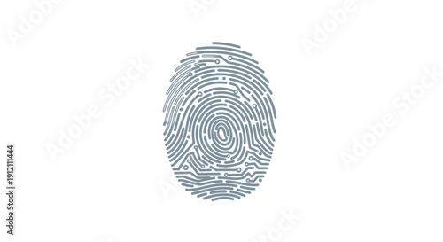 Circuit board fingerprint concept digital security and technology illustration