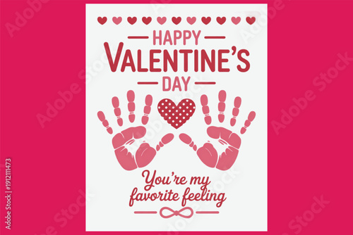 Valentine Handprint Printable  Cute Kids Craft Keepsake