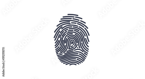 Abstract fingerprint icon against white background for digital security