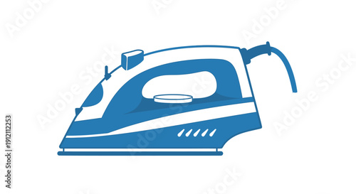 Blue iron illustration on white background for household or commercial use