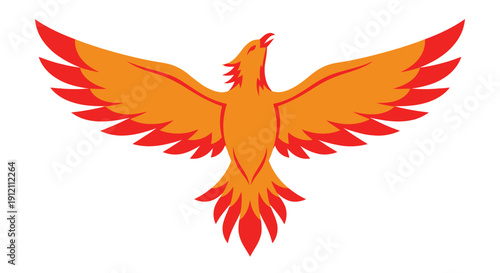 Soaring phoenix vector illustration symbolizing rebirth and transformation