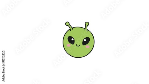 Cute Alien Character Vector Illustration