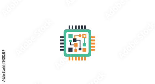Abstract cpu illustration technology concept with integrated circuit