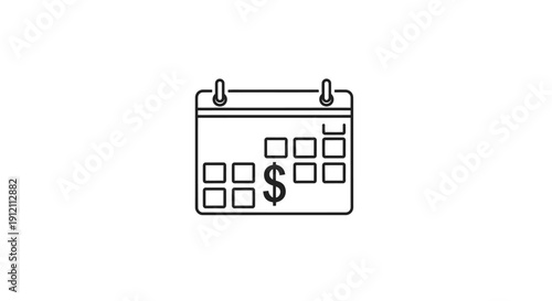 Calendar icon with dollar symbol illustrating financial planning and business