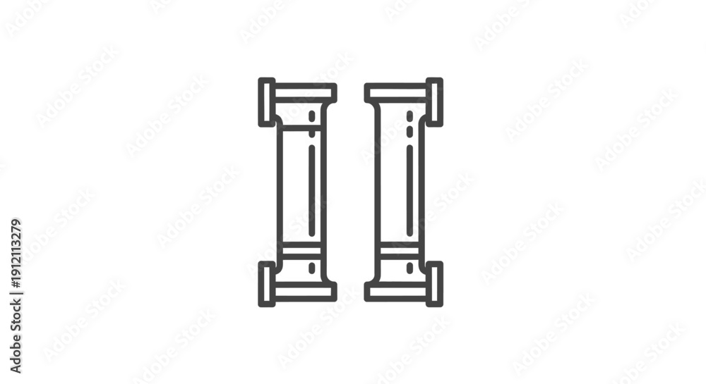 Fototapeta premium Two stylized pillars illustration isolated on white background